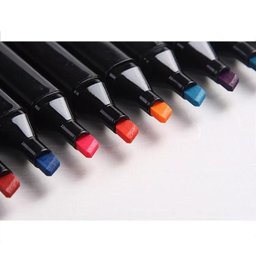 Caneta Marcador Permanente 48 Cores Estojo Ponta Dupla Desenho Pintura Arte Trabalho Escola Desenho  - 9
