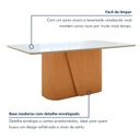 Ver imagem 5 de Mesa de Jantar Retangular 78x170x90cm Tampo com Vidro Luar 