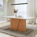 Ver imagem 1 de Mesa de Jantar Retangular 78x170x90cm Tampo com Vidro Luar 