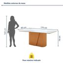 Ver imagem 3 de Mesa de Jantar Retangular 78x170x90cm Tampo com Vidro Luar 