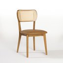 Ver imagem 1 de Cadeira de Madeira Esmeralda Tela no Encosto Couro Sintético