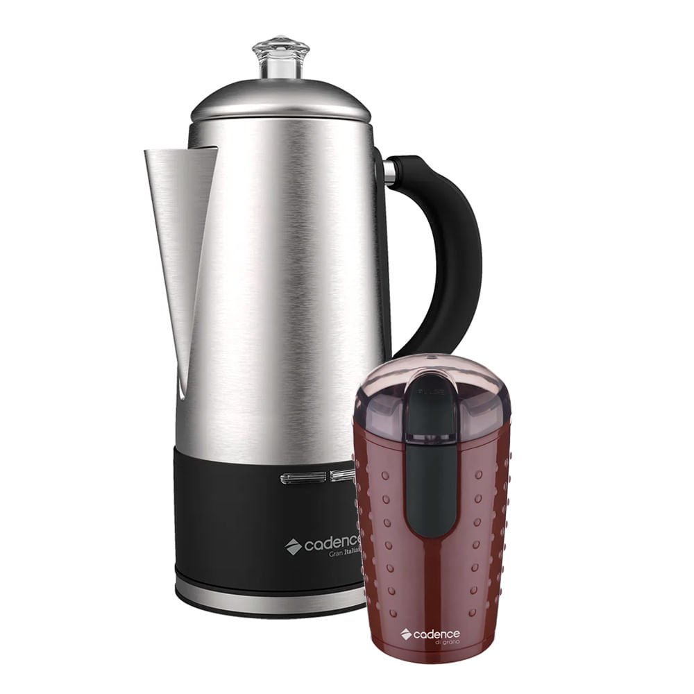 Kit Cafeteira Italiana Gran 1,5L e Moedor de Café Cadence - 220V - 1