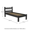 Ver imagem 2 de Cama Solteiro Madeira Maciça com Colchão Incluso Madri Multimóveis CR4161 Preta