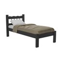 Ver imagem 1 de Cama Solteiro Madeira Maciça com Colchão Incluso Madri Multimóveis CR4161 Preta