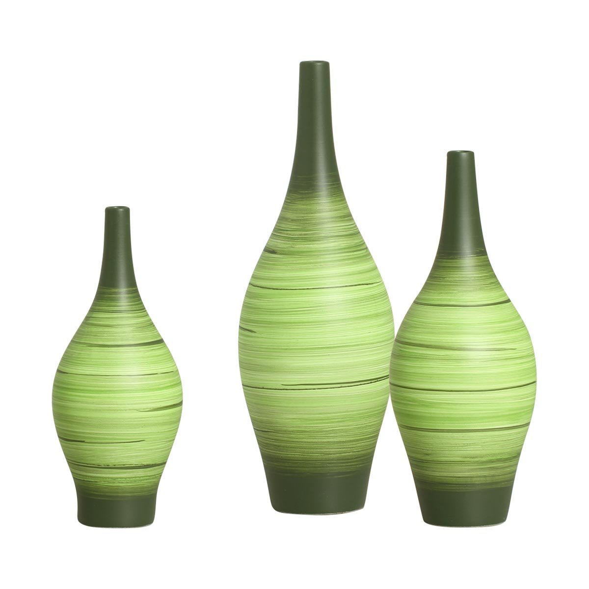 Vaso Decorativo de Cerâmica para Sala Trio Styllo Verde Bamboo