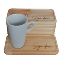 Ver imagem 4 de Kit Jogo Conjunto 6 Pires Ret. P/ Xícaras Café Chá - Pinus-2