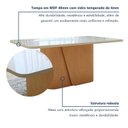 Ver mais imagens de Mesa de Jantar Retangular 6 Lugares Tampo de Vidro 170cm Maxi Bege Amêndoa Clean/Off White
