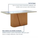 Ver imagem 5 de Mesa de Jantar Retangular 6 Lugares Tampo de Vidro 170cm Maxi Bege Amêndoa Clean/Off White