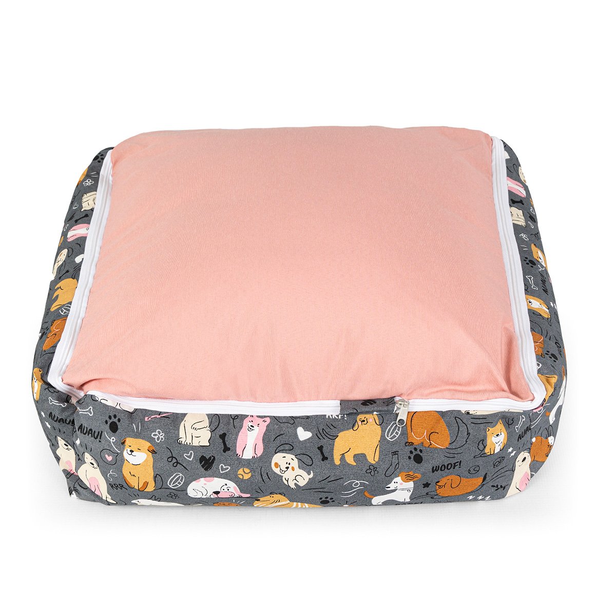 Cama de Cachorro Impermeável com Zíper Hanna 73x73 Aumigos Rose - 5