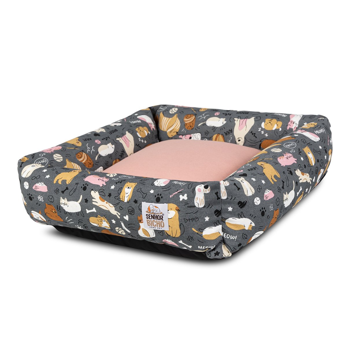 Cama de Cachorro Impermeável com Zíper Hanna 73x73 Aumigos Rose - 3