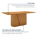 Ver imagem 5 de Mesa de Jantar Retangular 6 Lugares Tampo MDF 170cm Luar Marrom Amêndoa Clean
