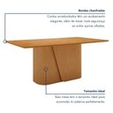 Ver imagem 6 de Mesa de Jantar Retangular 6 Lugares Tampo MDF 170cm Luar Marrom Amêndoa Clean