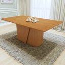 Ver imagem 4 de Mesa de Jantar Retangular 6 Lugares Tampo MDF 170cm Luar Marrom Amêndoa Clean