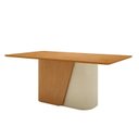 Ver imagem 2 de Mesa de Jantar Retangular 6 Lugares Tampo MDF 170cm Luar Bege Amêndoa Clean/Off White