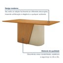 Ver imagem 4 de Mesa de Jantar Retangular 6 Lugares Tampo MDF 170cm Luar Bege Amêndoa Clean/Off White