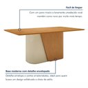 Ver imagem 5 de Mesa de Jantar Retangular 6 Lugares Tampo MDF 170cm Luar Bege Amêndoa Clean/Off White