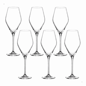 Jogo 6 Tacas para Vinho Loxia em Cristal Ecológico 470ml