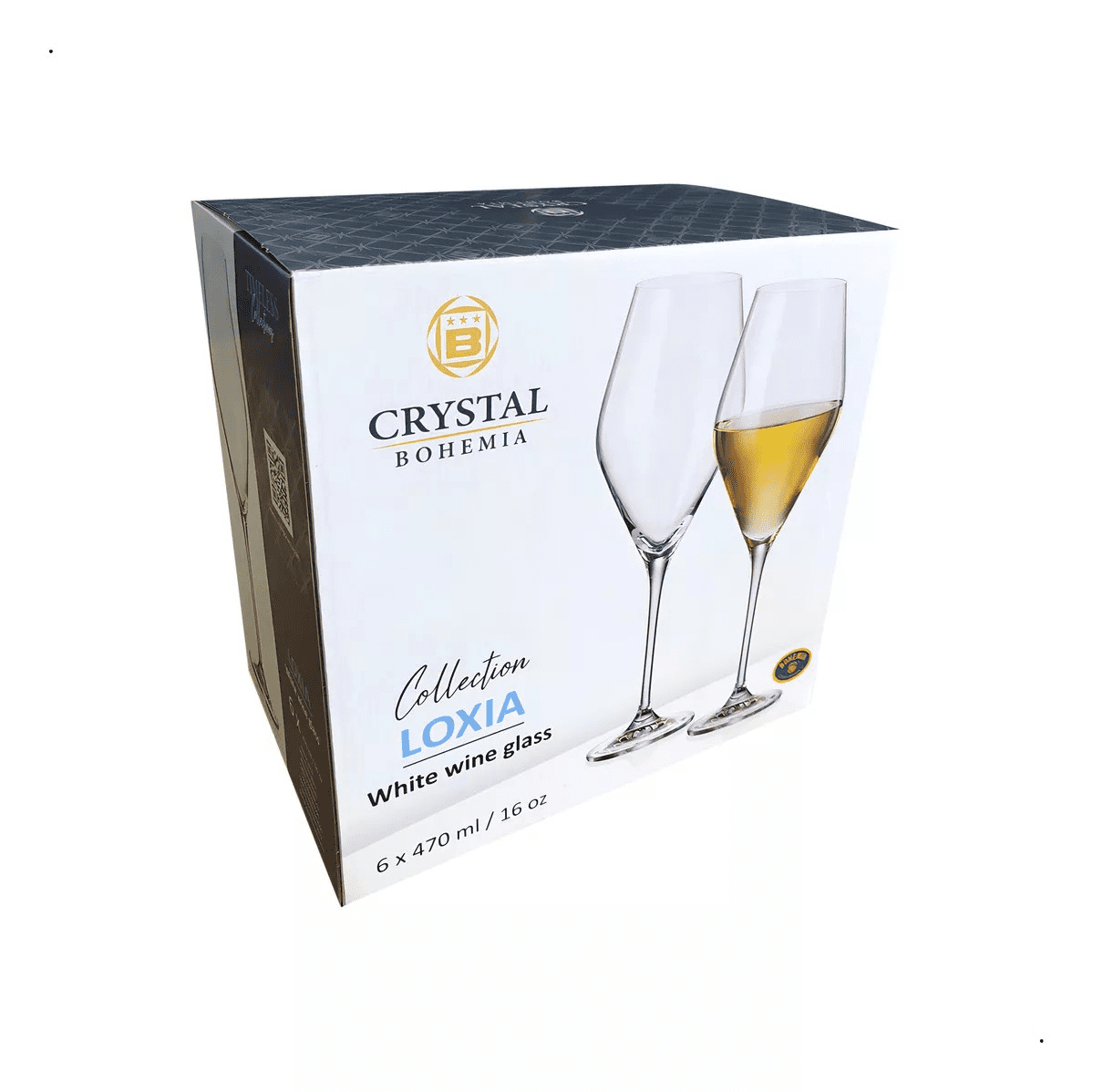 Jogo 6 Tacas para Vinho Loxia em Cristal Ecológico 470ml - 2