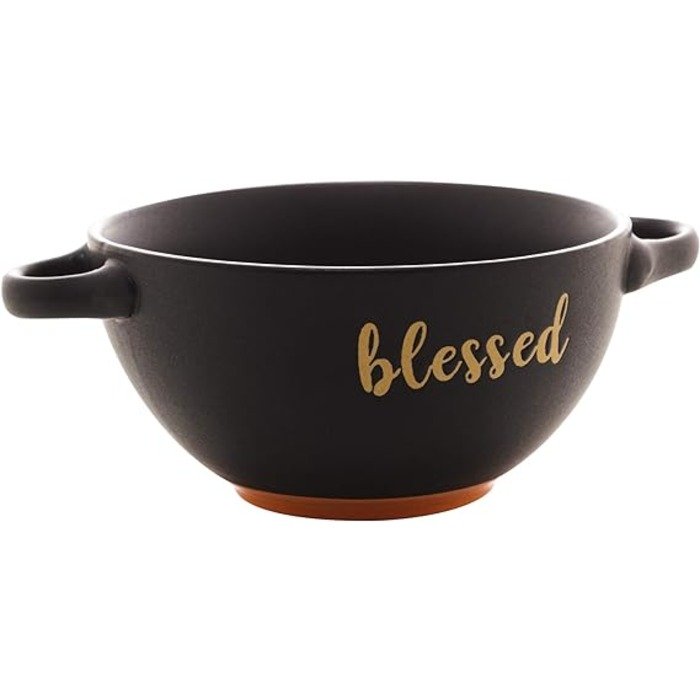 Consume de Cerâmica Bowl Blessed Preto Matt/laranja 12cm X 7cm Bon Gourmet - 5