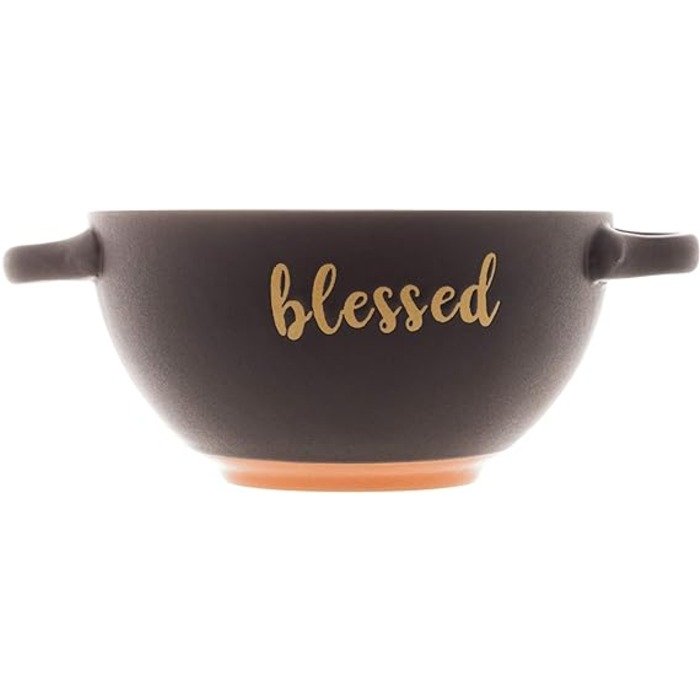 Consume de Cerâmica Bowl Blessed Preto Matt/laranja 12cm X 7cm Bon Gourmet - 1