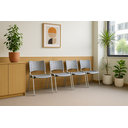 Ver imagem 1 de Kit com 4 Cadeiras Iso para Escola Escritório Comércio Cinza Base Branca