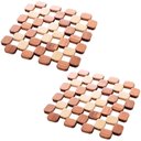 Ver imagem 1 de Kit 2 Descansos Panela Quente Quadrado Bambu 16cm Lyor Base Apoio Suporte