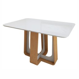 Mesa de Jantar Retangular 120cm Tampo com Vidro Sintonia - 2