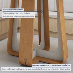 Mesa de Jantar Retangular 120cm Tampo com Vidro Sintonia - 4