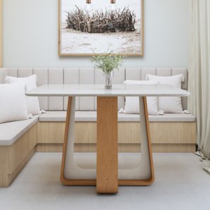 Mesa de Jantar Retangular 120cm Tampo com Vidro Sintonia