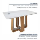 Ver mais imagens de Mesa de Jantar Retangular 4 Lugares Tampo com Vidro 120cm Sintonia Bege Amêndoa Clean/Off White