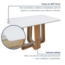 Ver mais imagens de Mesa de Jantar Retangular 4 Lugares Tampo MDF 120cm Sintonia Bege Amêndoa Clean/Off White