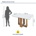 Ver imagem 3 de Mesa de Jantar Retangular 4 Lugares Tampo MDF 120cm Sintonia Bege Amêndoa Clean/Off White