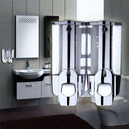 Dispenser Duplo Gel Shampoo Sabonete Liquido Alcool Shopping Hotel - 4