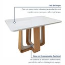 Ver imagem 6 de Mesa de Jantar Retangular 4 Lugares Tampo com Vidro 120cm Sintonia Bege Amêndoa Clean/Off White