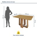 Ver imagem 3 de Mesa de Jantar Retangular 4 Lugares Tampo MDF 120cm Sintonia Marrom Amêndoa Clean/Off White