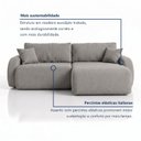 Ver imagem 4 de Sofá Cama Modular Orgânico Retrátil 4 Lugares 270cm Base Madeira Maciça Cancún