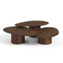Ver imagem 3 de Conjunto Mesa de Centro Orgânica Stone em Madeira Castanho