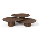 Ver imagem 1 de Conjunto Mesa de Centro Orgânica Stone em Madeira Castanho