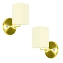 Ver imagem 1 de Kit 2 Arandela Dourado De Cupula Quadrada Bege