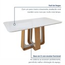 Ver imagem 5 de Mesa de Jantar Retangular 6 Lugares Tampo com Vidro 170cm Sintonia Bege Amêndoa Clean/Off White
