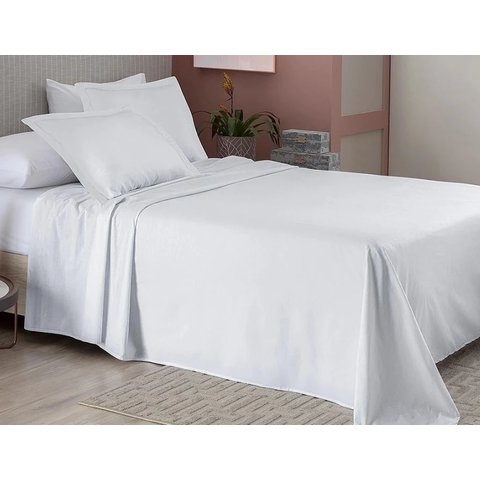 Jogo de Cama Casal Neo Essencial 180 fios 100%Algodão 4Peças Cor: Branco