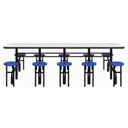 Ver imagem 4 de Mesa para Refeitório Escamoteável 10 Lugares MDP Branco de 25 mm - Assento Azul - 50901