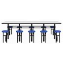Ver imagem 2 de Mesa para Refeitório Escamoteável 10 Lugares Mdp Branco de 25 Mm - Assento Azul - 50901