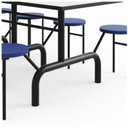 Ver mais imagens de Mesa para Refeitório Escamoteável 10 Lugares MDP Branco de 25 mm - Assento Azul - 50901