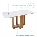 Ver imagem 5 de Mesa de Jantar Retangular 6 Lugares Tampo MDF 170cm Sintonia Bege Amêndoa Clean/Off White