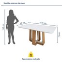Ver imagem 3 de Mesa de Jantar Retangular 6 Lugares Tampo MDF 170cm Sintonia Bege Amêndoa Clean/Off White