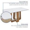 Ver mais imagens de Mesa de Jantar Retangular 6 Lugares Tampo MDF 170cm Sintonia Bege Amêndoa Clean/Off White