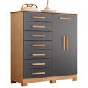 Ver imagem 1 de Cômoda Verona 2 Portas e 8 Gavetas Freijó/titanium - Móveis Albatroz