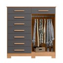 Ver imagem 3 de Cômoda Verona 2 Portas e 8 Gavetas Freijó/titanium - Móveis Albatroz