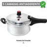 Panela de Pressão 3 Litros Antiaderente Fechamento Externo + Descanso Redondo + Concha de Silicone P - 2